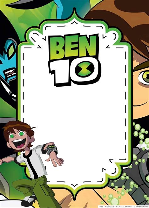 ben 10 birthday invitation template free|ben 10 birthday party invitations.